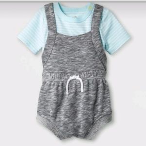 CAT & JACK BABY bodysuit & french terry romper set